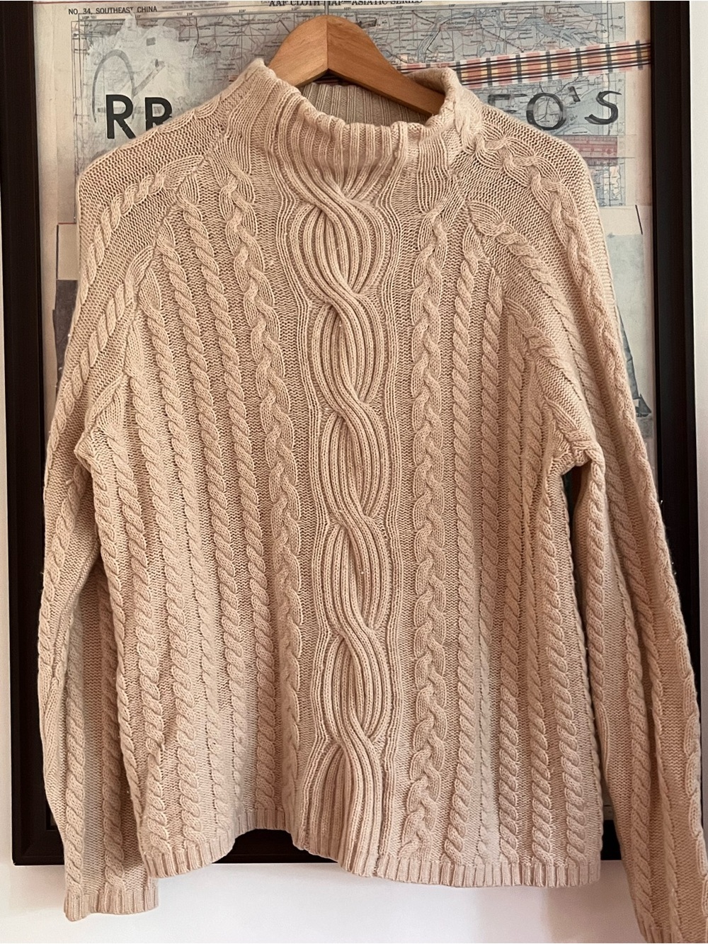 Vintage GC Fontana 100% Cashmere/Merino Wool Cable Knit Sweater S/M